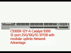 C9300X-12Y-A Catalyst 9300 12-port 25G/10G/1G SFP28 dengan uplink modular Network Advantage