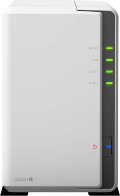 Synology 2 ruang NAS DiskStation DS220j (Tanpa Disk), 2 ruang; DDR4 512MB
