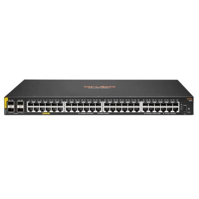 Sakelar Ethernet Terkelola Aruba CX 6000 dengan 48 x 10/100/1000 (PoE+) + 4 x Port Gigabit SFP, Anggaran PoE 370 W, dan Desain yang Dapat Ditumpuk