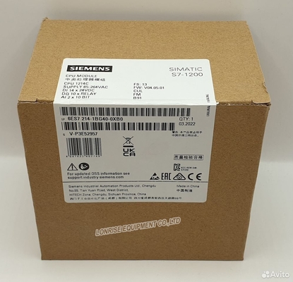 Baru Asli 6ES7214-1BG40-0XB0 Siemens S7-1200 CPU 1214C Kompak CPU AC / DC / RLY Onboard I/O
