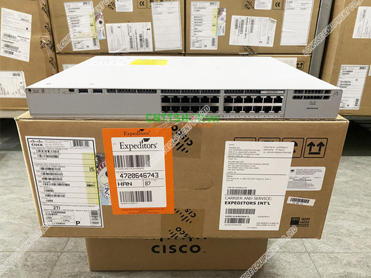 C9200-24T-E baru disegel Cisco Seri 9200 24 Port POE Ethernet Switch C9200-24T-E Di dalam stok