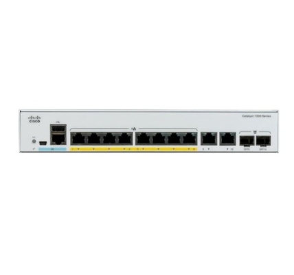C1000-8T-2G-L Cisco Catalyst 1000 Series Switch 8x 10/100/1000 Ethernet Port 2x 1G SFP Dan RJ-45 Combo Uplinks
