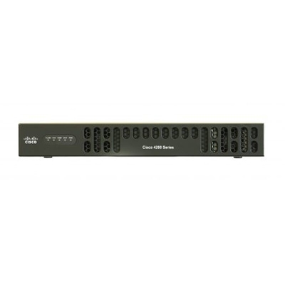 Cisco ISR 4221 SEC Bundle Dengan SEC Lic 35Mbps 75Mbps Sistem Throughput, 2 WAN/LAN Port