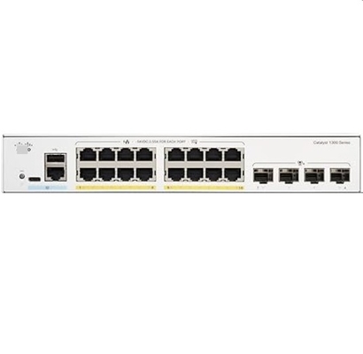 Cisco C1300-16P-4X 16x 10/100/1000 Port Port PoE+ Dengan Anggaran Daya 120W 4x 10 Gigabit SFP+ Rack-Mountable