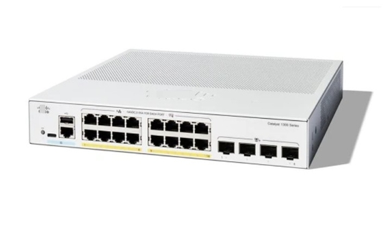 Cisco C1300-16P-4X 16x 10/100/1000 Port Port PoE+ Dengan Anggaran Daya 120W 4x 10 Gigabit SFP+ Rack-Mountable