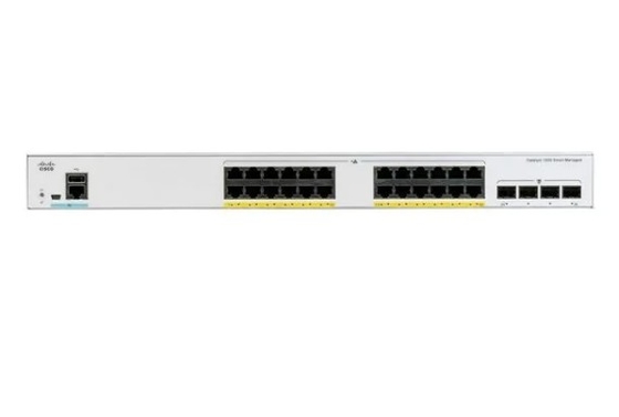 C1000-24P-4G-L Cisco Catalyst 1000 Series Switch 24x 10/100/1000 Ethernet PoE+ Port Dan 195W PoE Budget 4x 10G SFP+