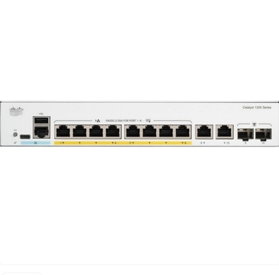 C1200-8T-E-2G Cisco Switch 8x 10/100/1000 Port 2x Gigabit Tembaga/SFP Combo Port Rack-mountable