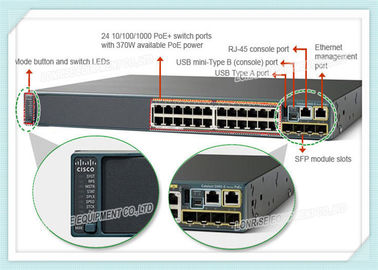 WS-C2960X-24PS-L Cisco Ethernet Switch Gigabit 24 Port 512mb Dengan 370 Watt Poe