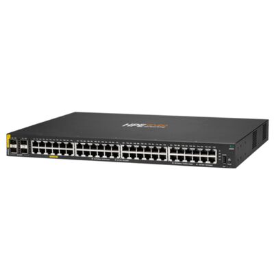 Sakelar Ethernet Terkelola Aruba CX 6000 dengan 48 x 10/100/1000 (PoE+) + 4 x Port Gigabit SFP, Anggaran PoE 370 W, dan Desain yang Dapat Ditumpuk