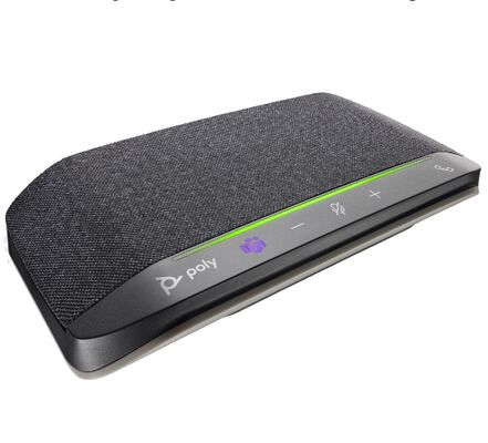 HP Poly Sync 10-M - Speakerphone handsfree - berkabel - USB-A, USB-C - perak - Bersertifikasi untuk Microsoft Teams