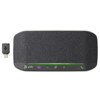 HP Poly Sync 10-M - Speakerphone handsfree - berkabel - USB-A, USB-C - perak - Bersertifikasi untuk Microsoft Teams