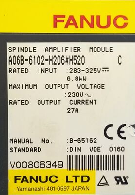 Fanuc A06B-6102-H206 CNC Spindle Servo Amplifier 200-240V AC Presisi Tinggi