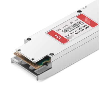 TS-OP-314H-10C/400G OSFP LR4 Fined Top Optical Transceiver dengan panjang gelombang 1310nm dan transmisi 10km untuk jaringan kepadatan tinggi
