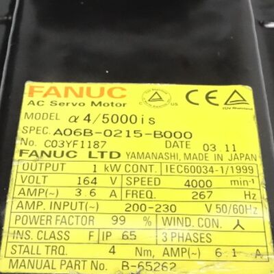 FANUC A06B-0215-B000 Motor Servo AC | Penggerak CNC AiS4/5000 TPR a1000