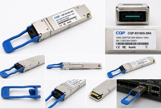 CQP-85100G-SR4 100G QSFP28 SR4 Transceiver Optik MPO Multimode Fiber Transceiver Optik Berkecepatan Tinggi untuk Pusat Data